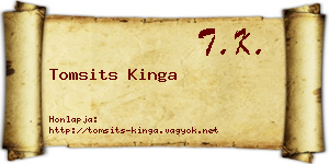 Tomsits Kinga névjegykártya